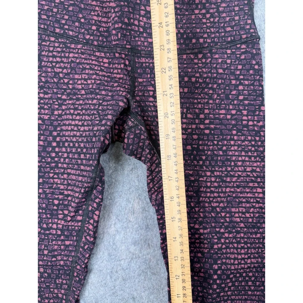 Lululemon Athletica Purple Black Mosaic Crop Leggings Size 6 High Rise Yoga
